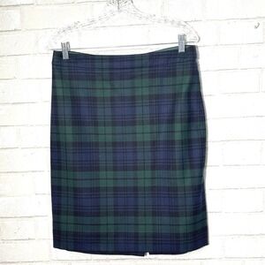 J.Crew The Pencil Skirt Tartan Womens 8 Plaid Wool Blend Academia Office Classic